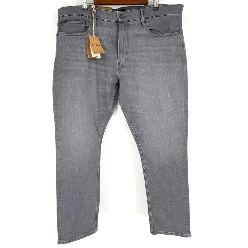 NEW Polo Ralph Lauren Mens 40x30 Sullivan Slim Performance Stretch Grey Jeans